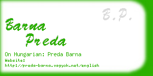 barna preda business card